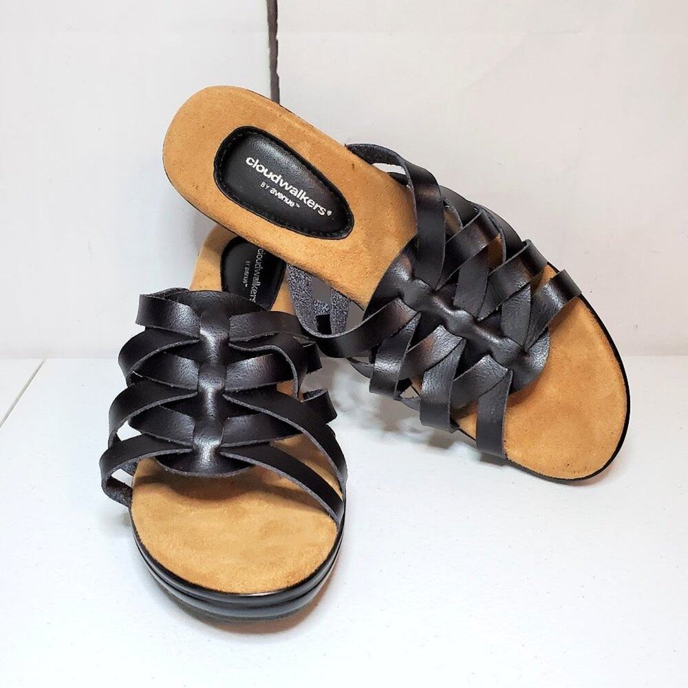 Cloudwalkers Suri Faux Leather Lattice Woven Slide Sandals